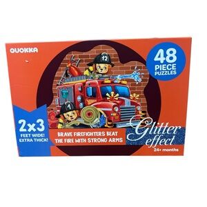 Quokka Firefighter Puzzle with Glitter Effect